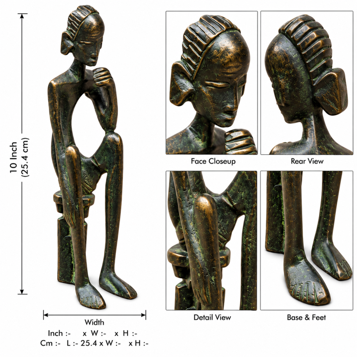 Antique Brass Sculptural Figurine