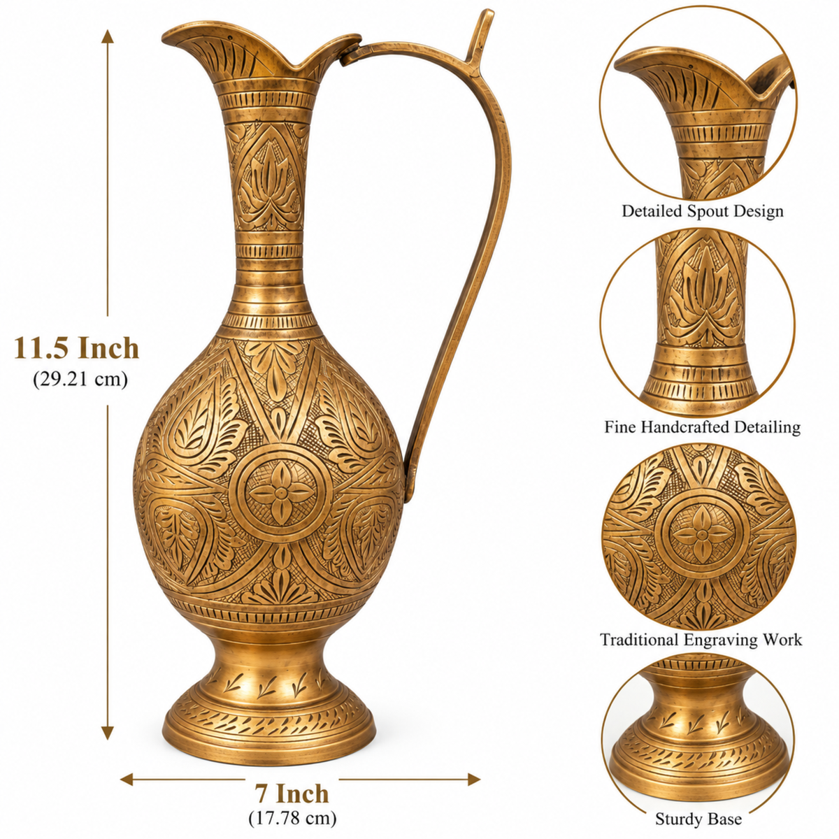 Antique Brass Beaker Vessel