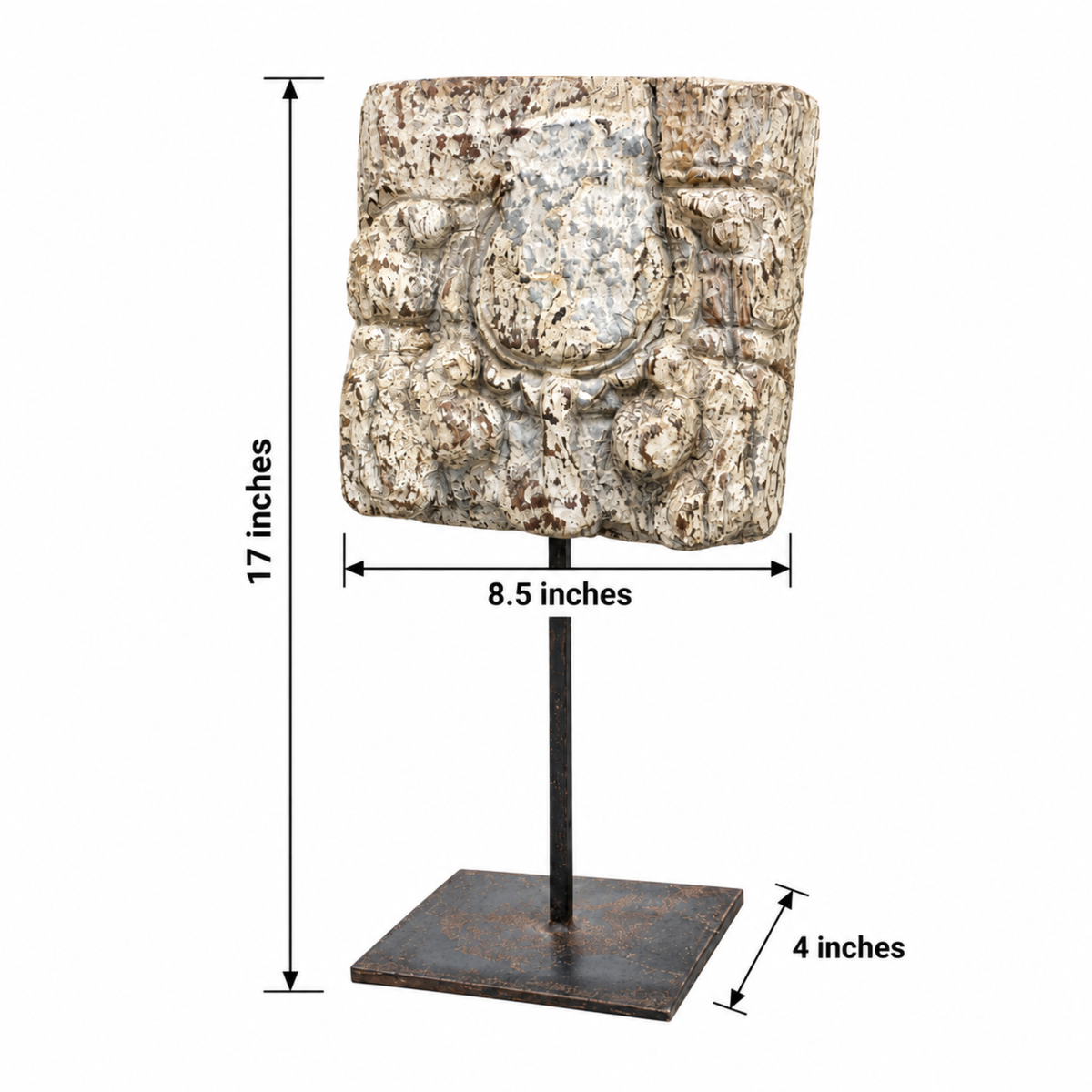 Sandstone Patina Wooden Table Accent
