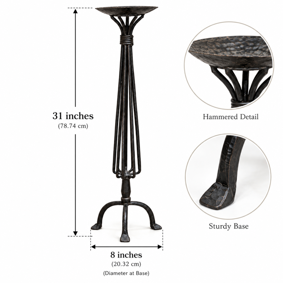 Regal Spire Iron Candle Stand