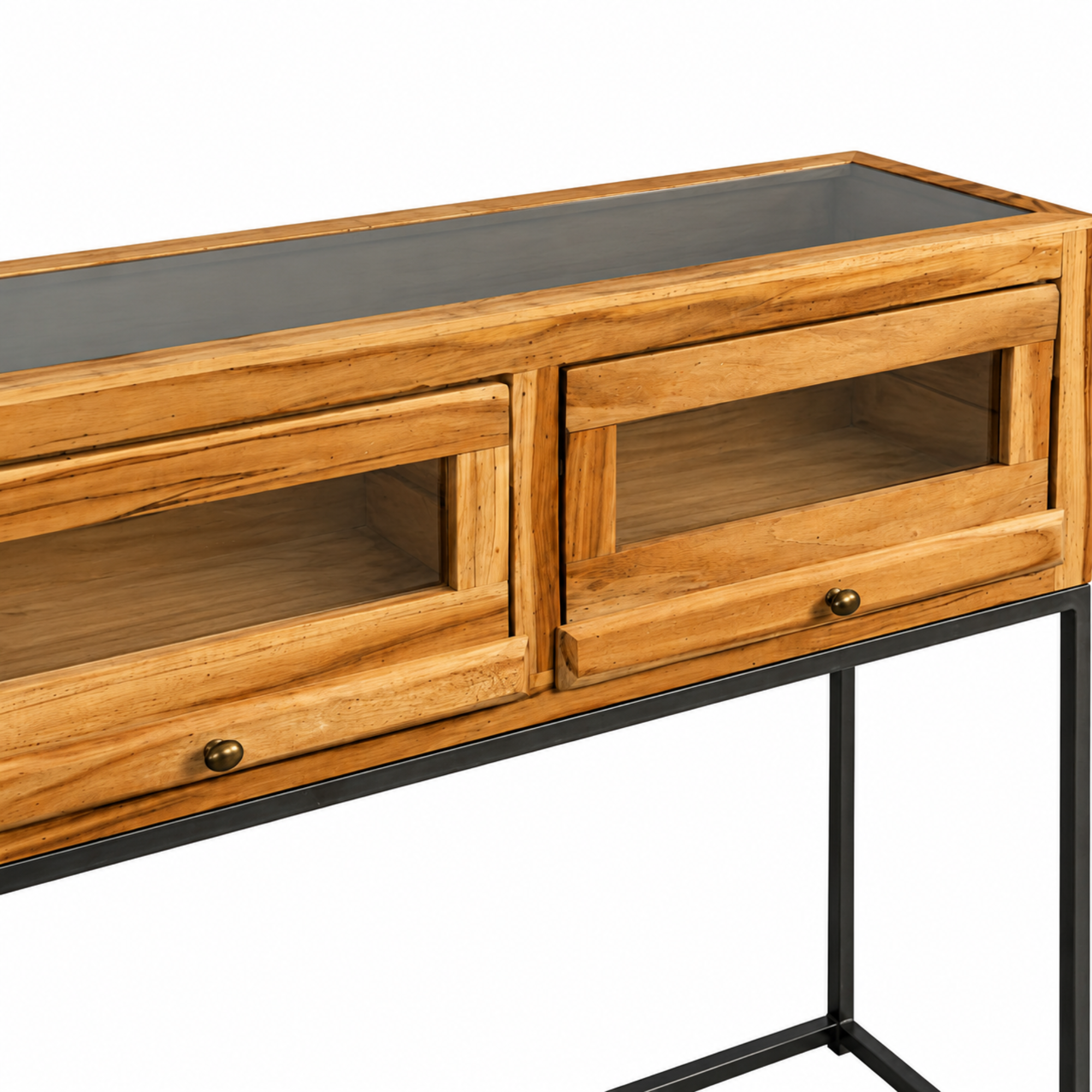 Solid Wood Console Table with Two Drawers