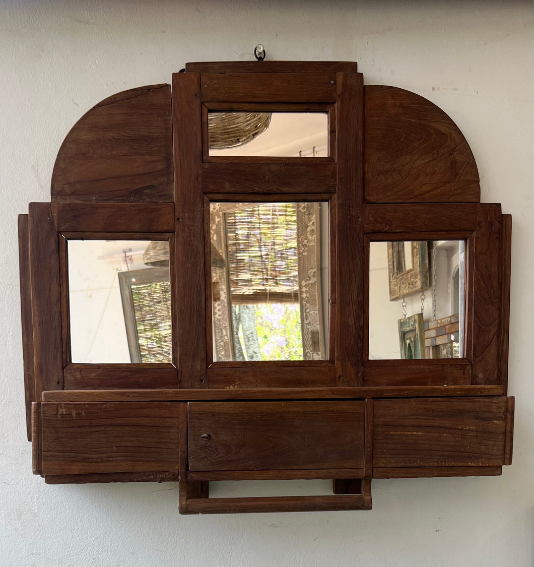 Vintage Wall Mount Mirror with drawers