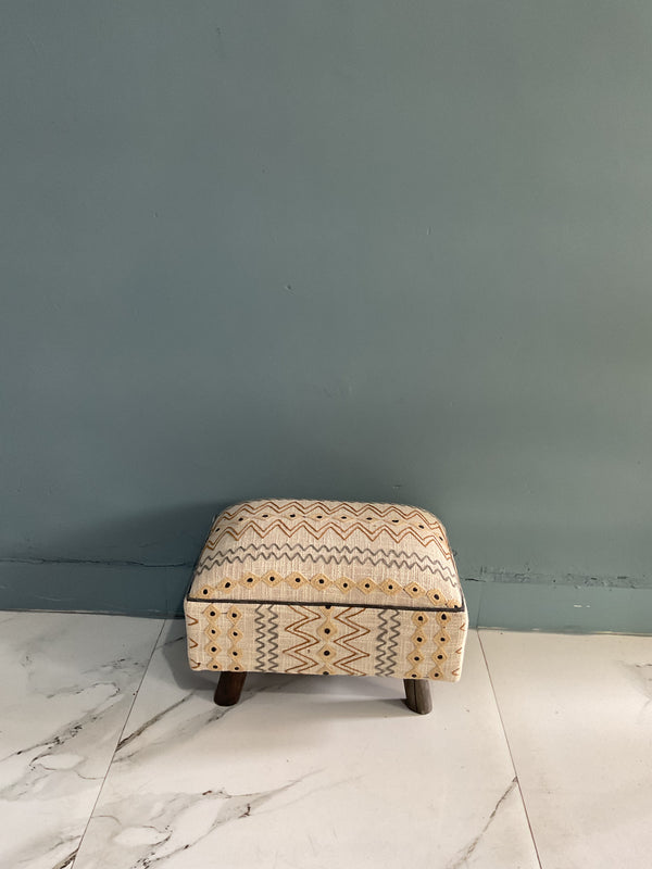 Embroidered Low Square Stool Online only