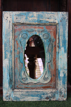 Load image into Gallery viewer, Blue and Brown Distressed Mirror

