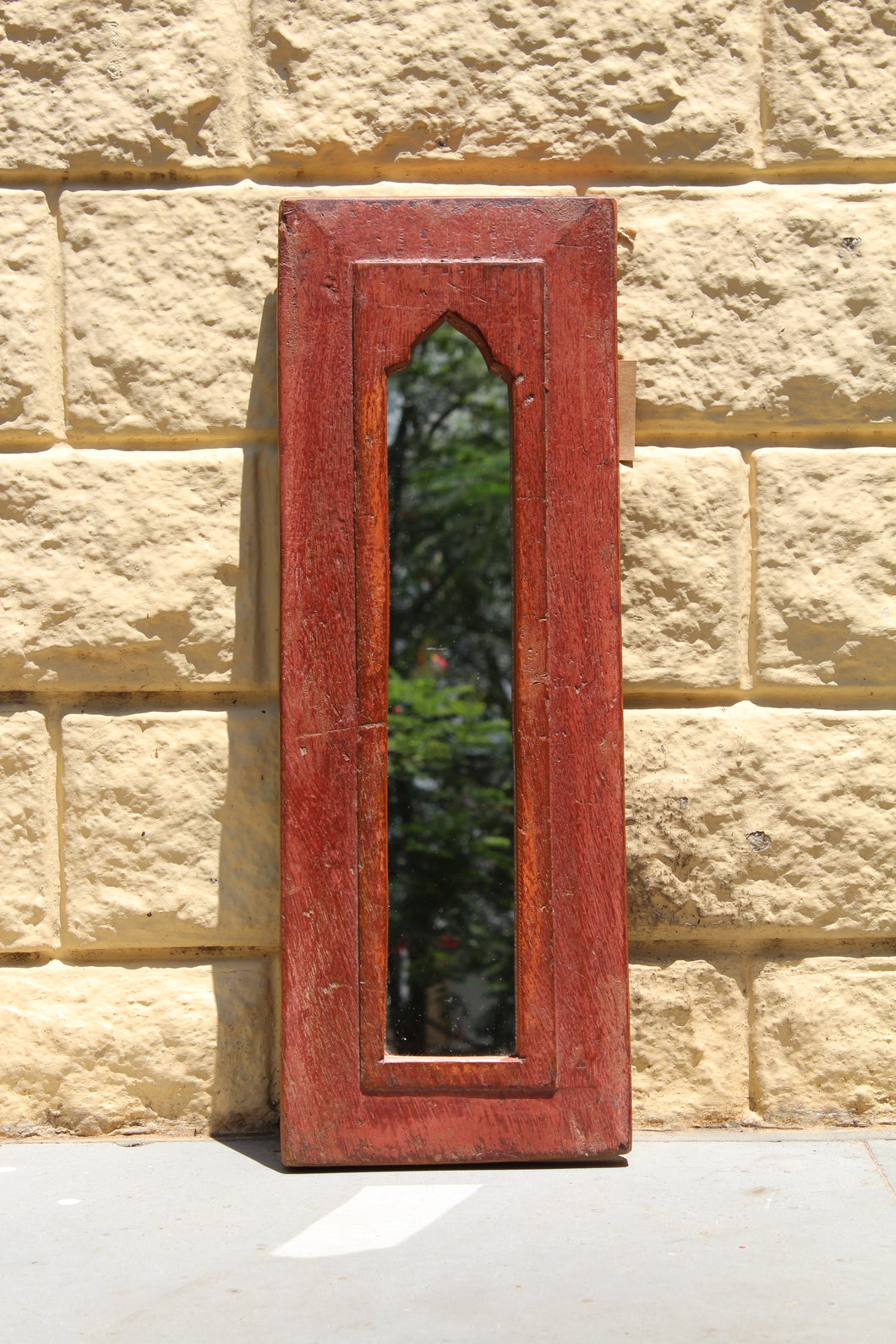 Brick Red Jharokha Mirror