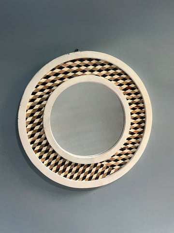 Mosaic Geometric Round Wall Mirror