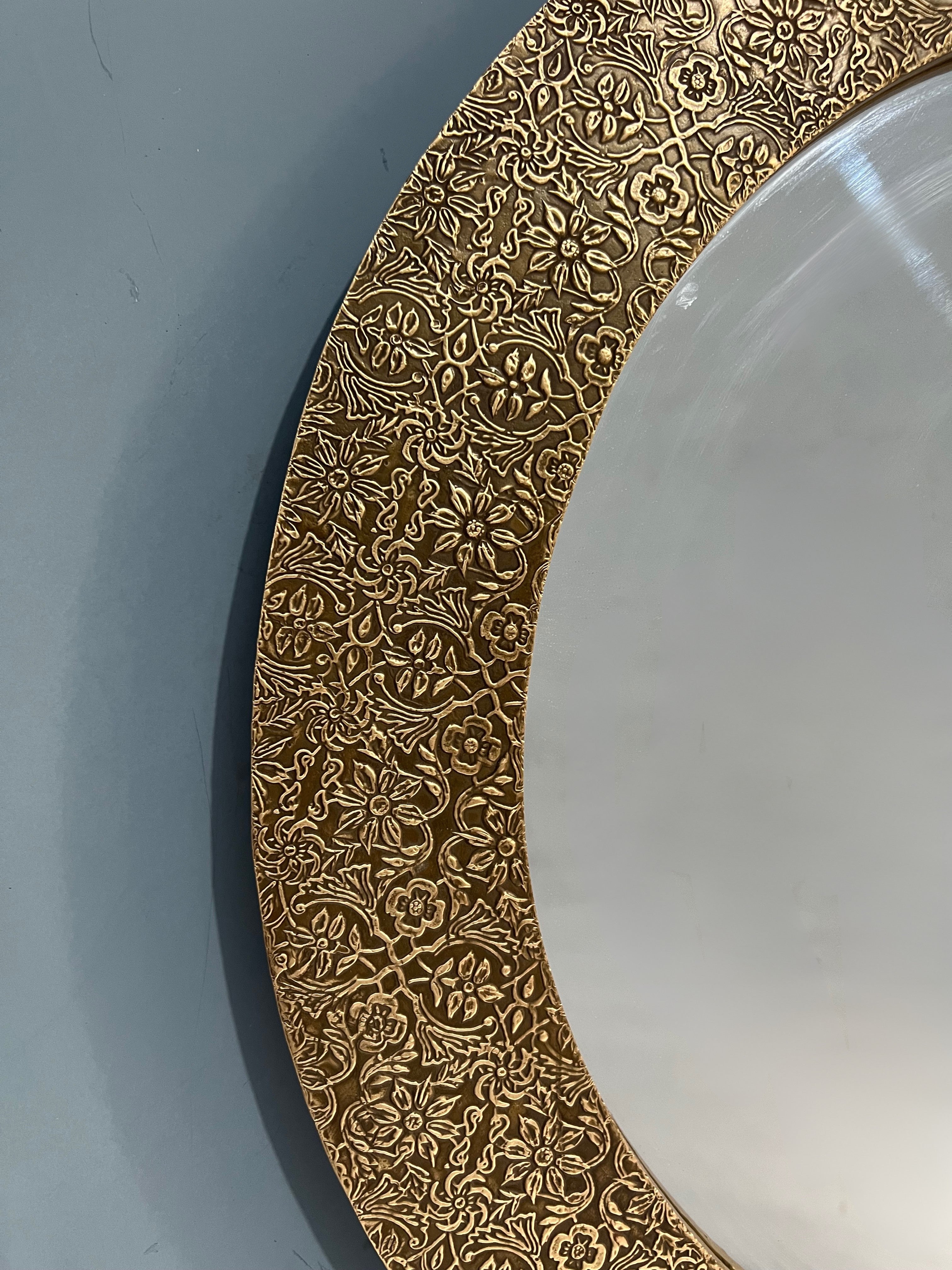 Intricate Metal embossed wall mirror