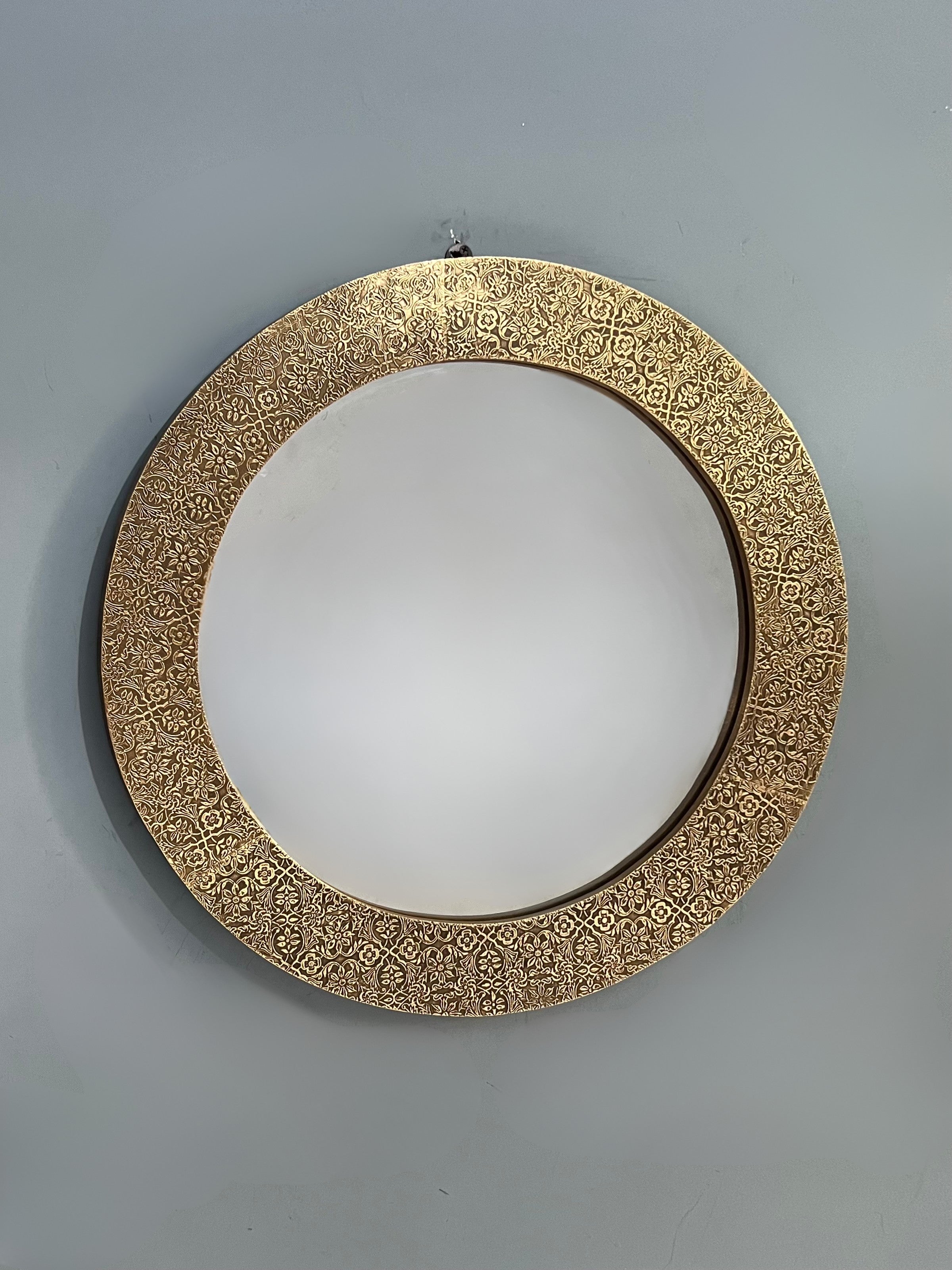 Intricate Metal embossed wall mirror