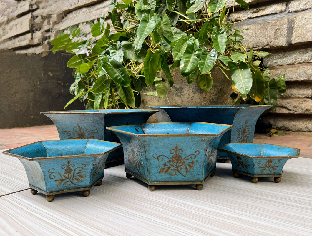 Vintage Blue Planters