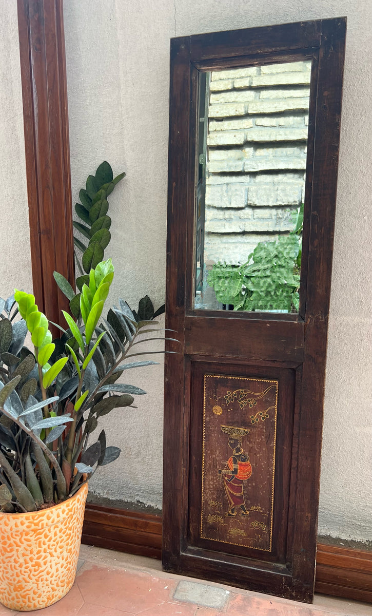 Upcycled Shutter with Mirror and Painting – Bangalore Hunts