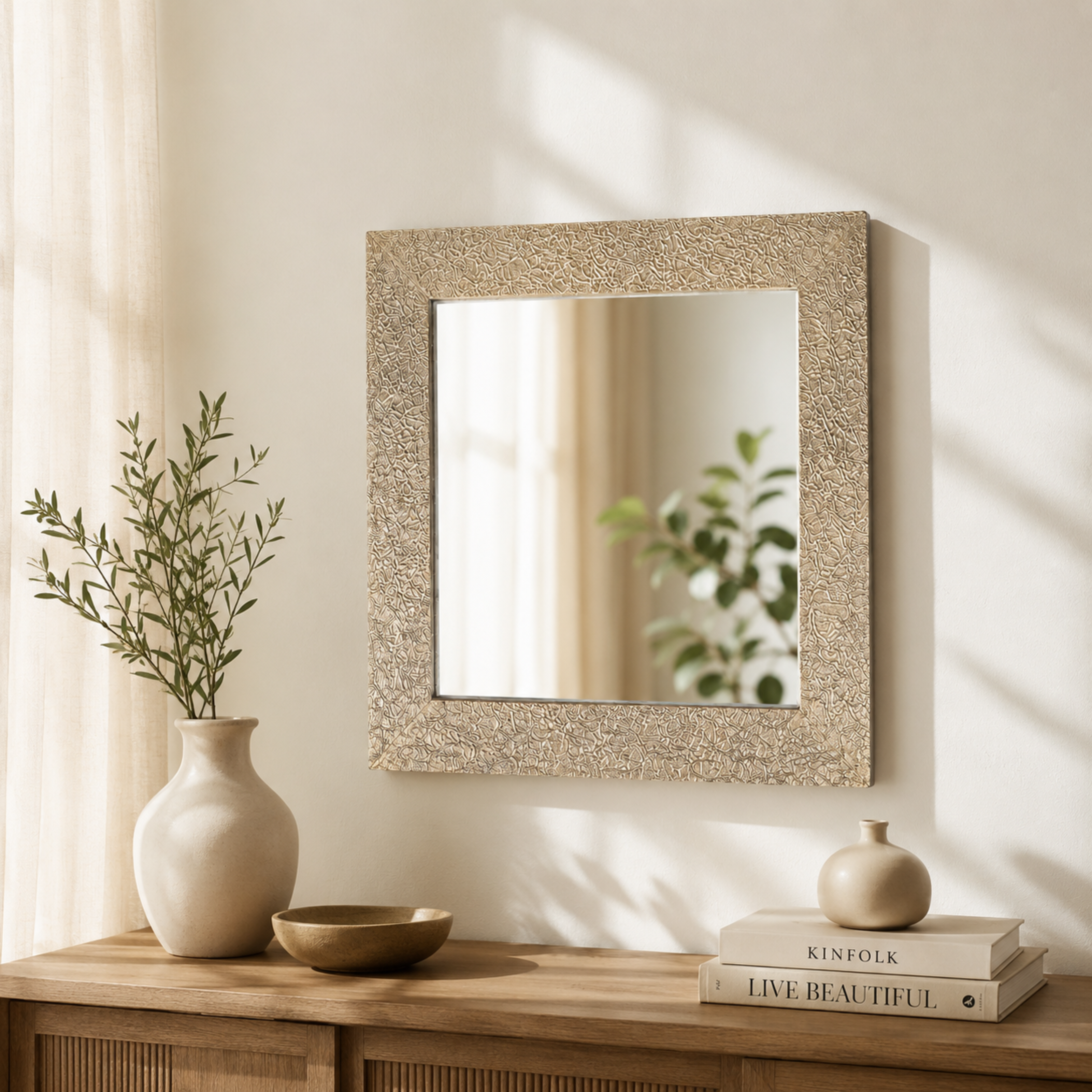 Ivory Etch Mirror