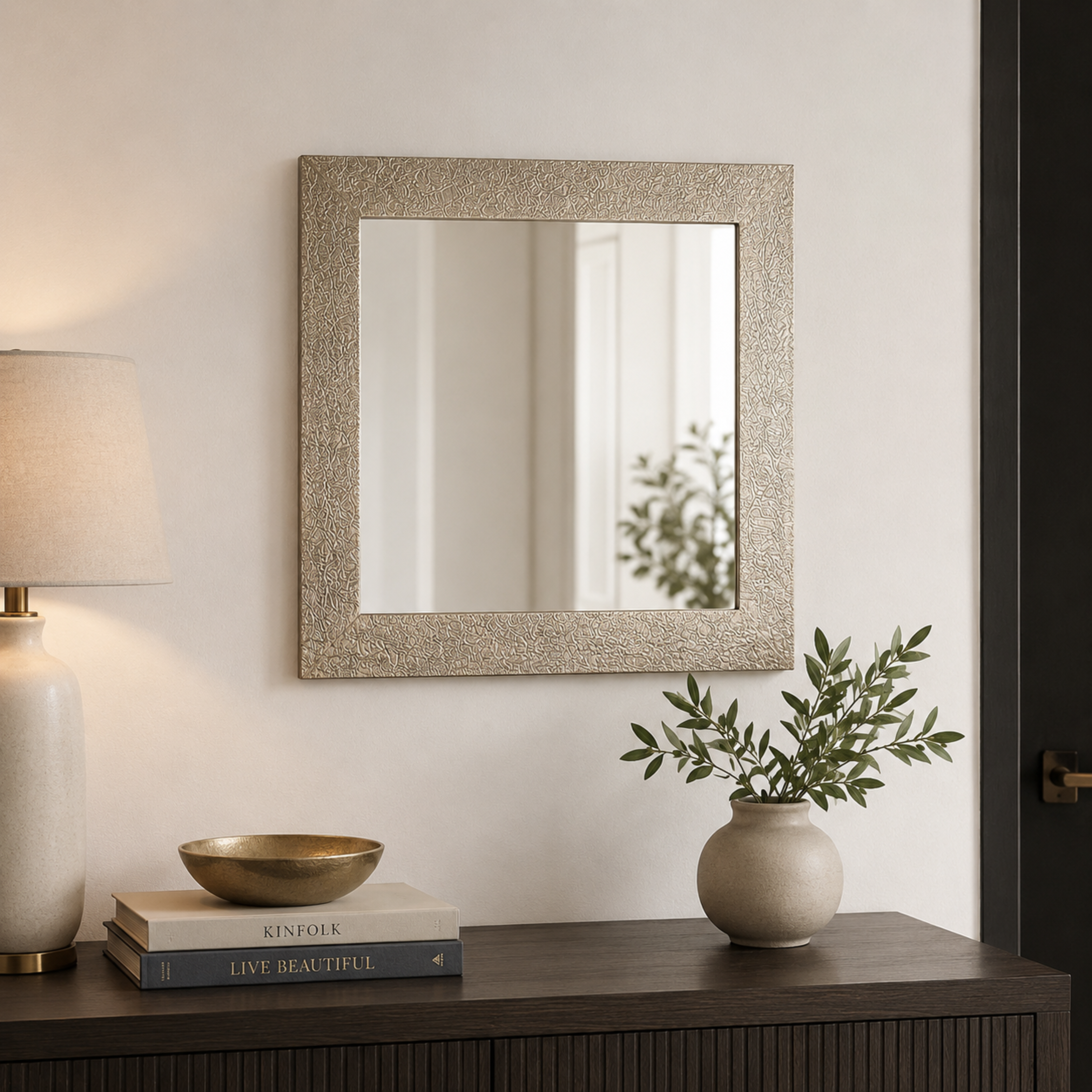 Ivory Etch Mirror