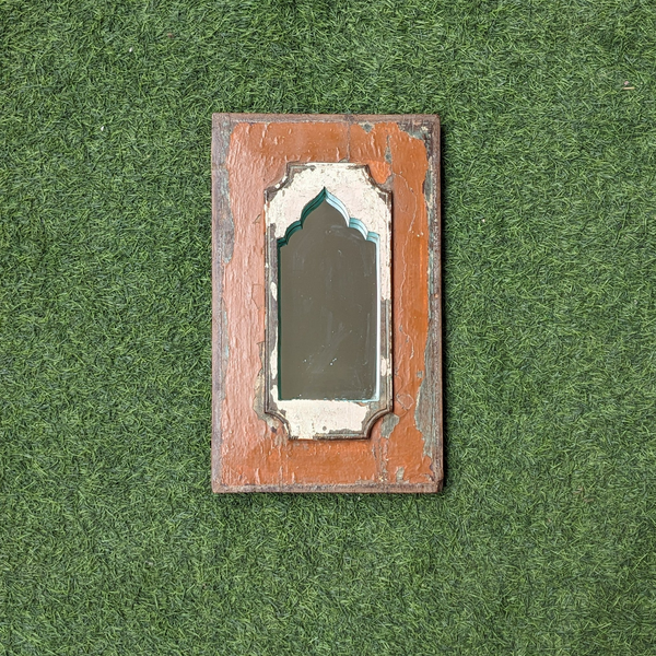 Brown and White Jharokha Mirror