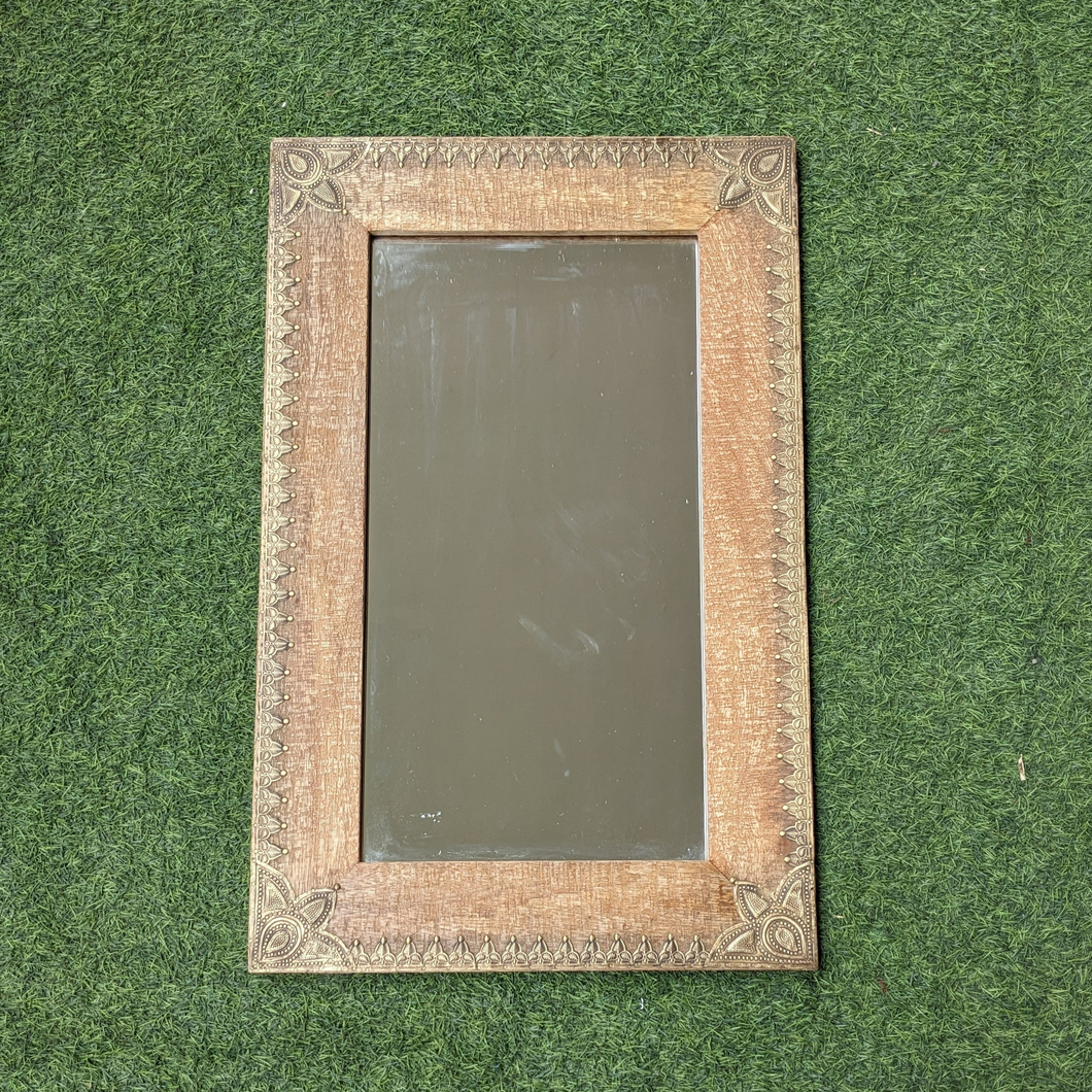 Brown Wooden frame with brass details