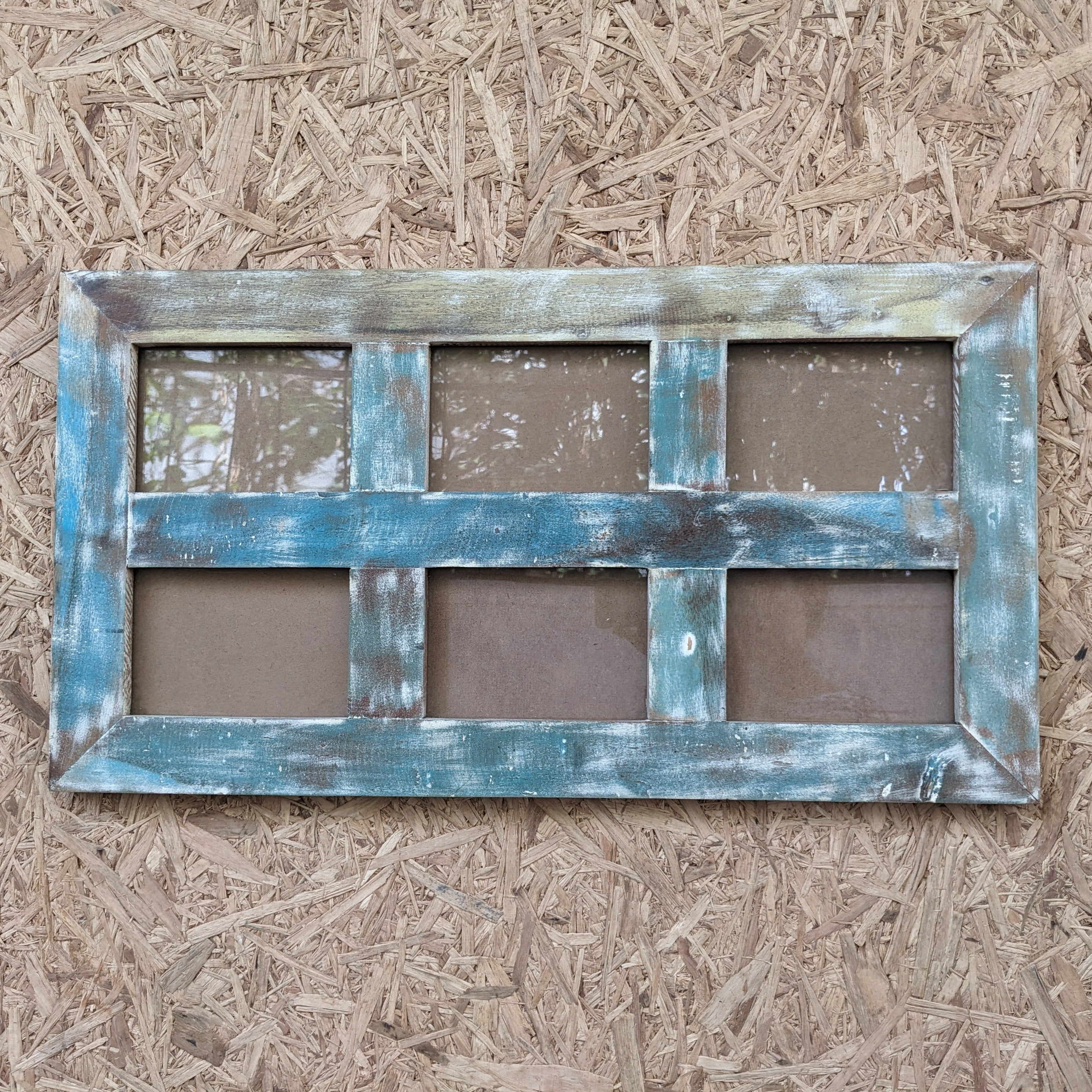 Distressed Blue Six-in-One Photo Frame