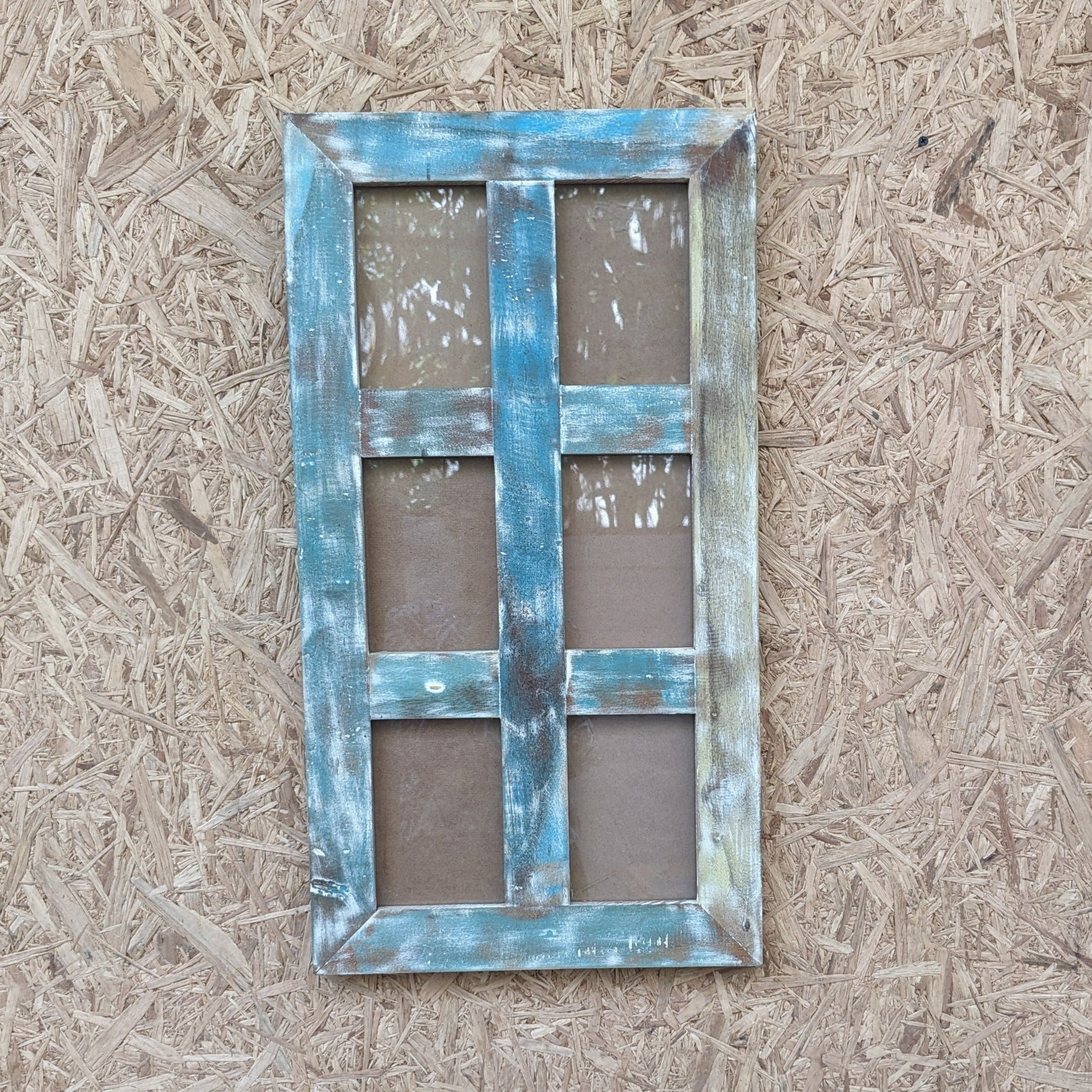 Distressed Blue Six-in-One Photo Frame