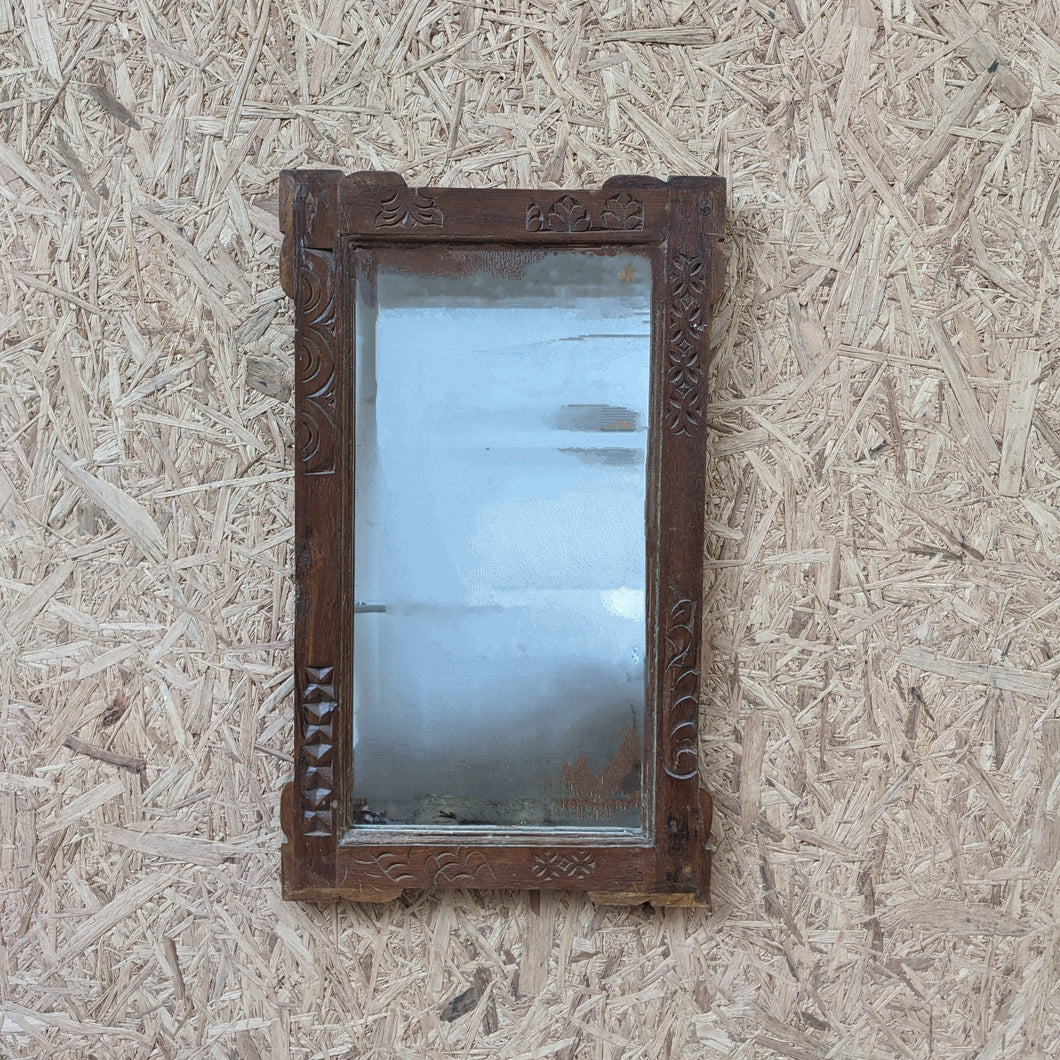 Hand Carved Wooden Frame with Mirror