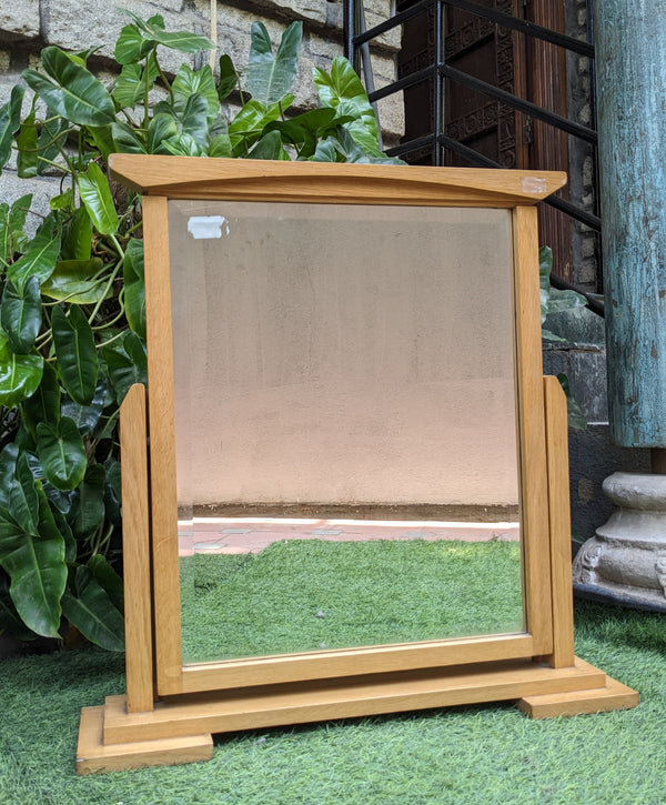 Counter top mirror with wooden frame