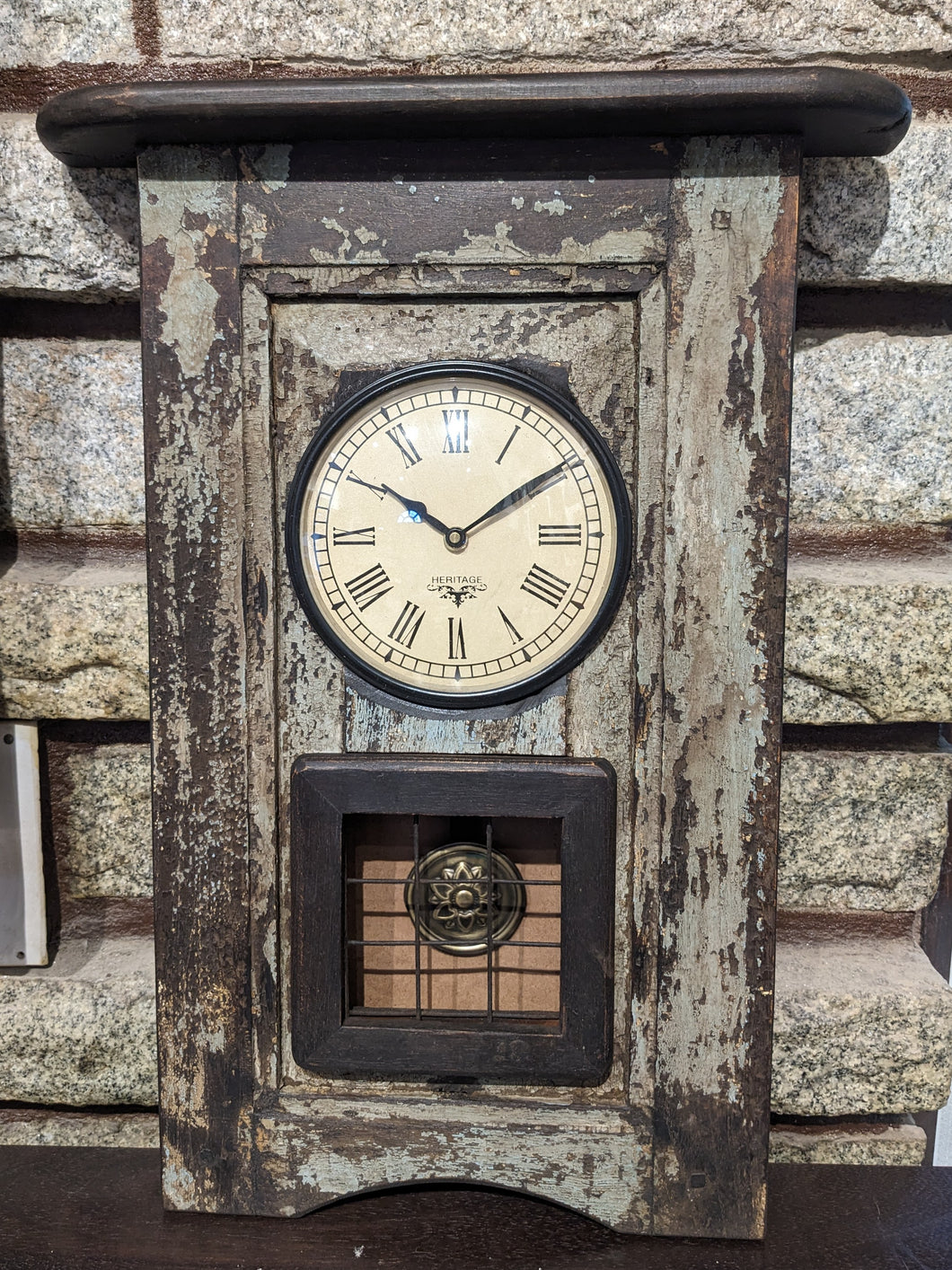 Distressed Wood Pendulum Clock