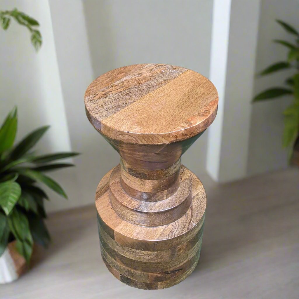 Round Wooden Stool/Side Table