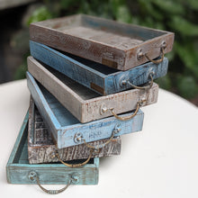 Load image into Gallery viewer, Decorative wooden trays in distressed colours
