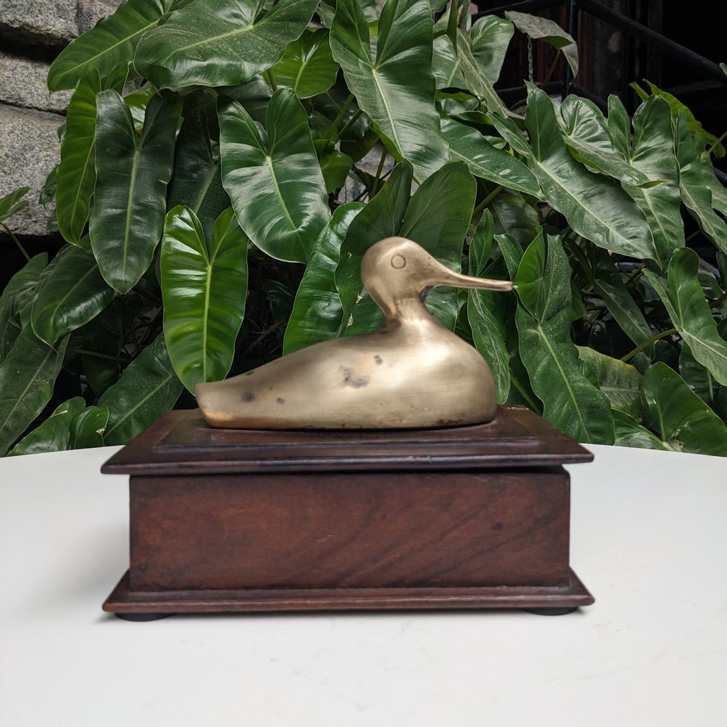 Wooden Box with Brass Duck Lid