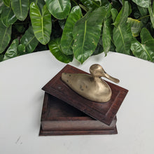 Load image into Gallery viewer, Wooden Box with Brass Duck Lid
