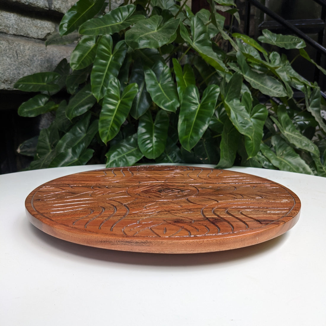 Lazy Suzan in carved wood