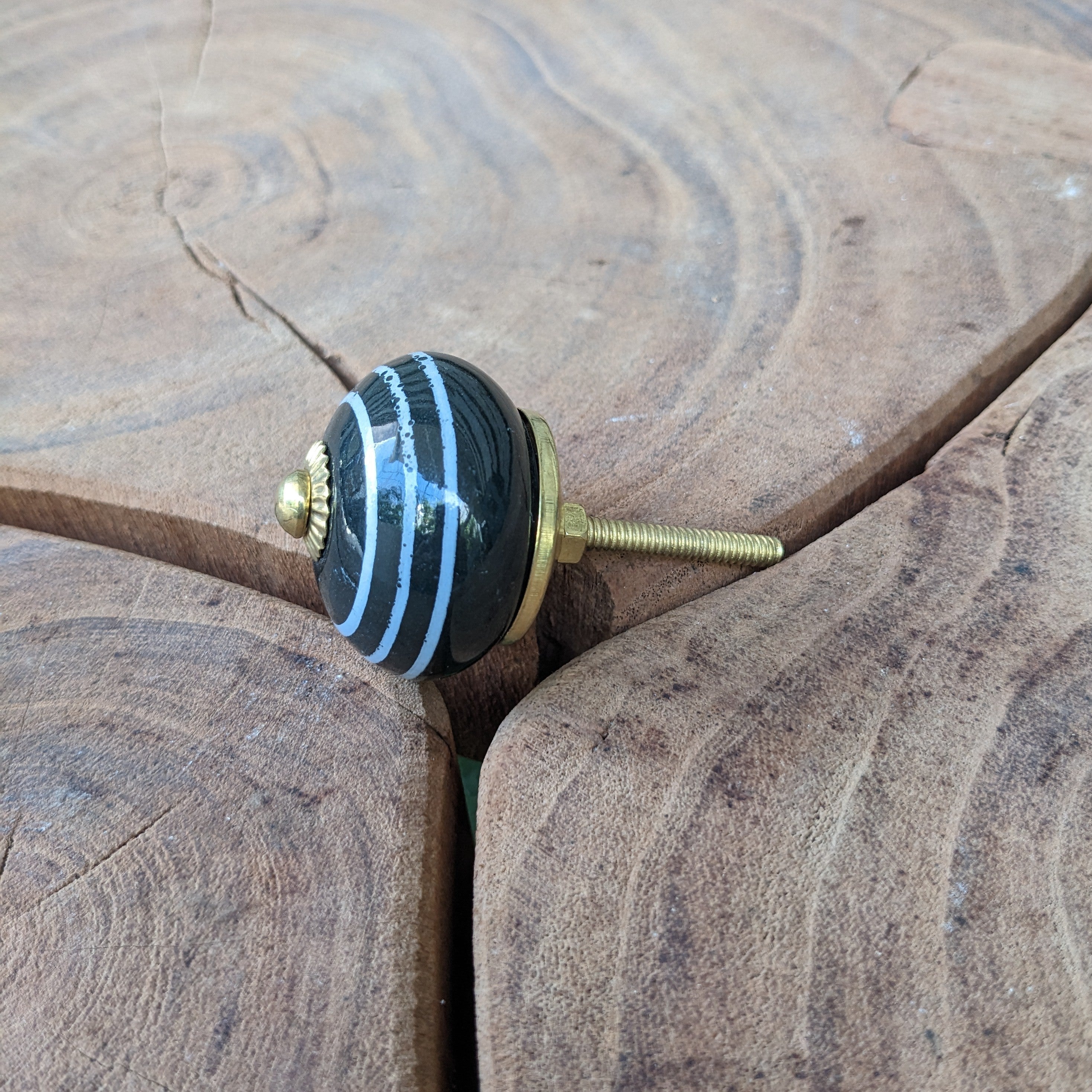 Blue Black Ceramic Knob
