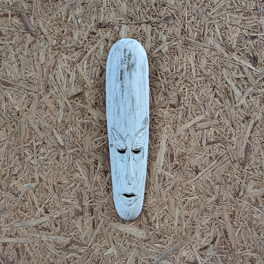 Distressed White Wooden Mask