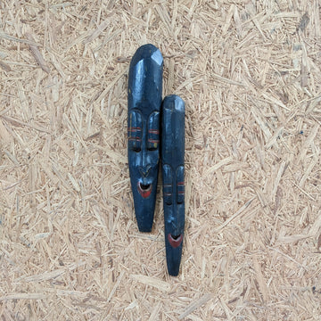 Navy Blue pair of Wooden mask