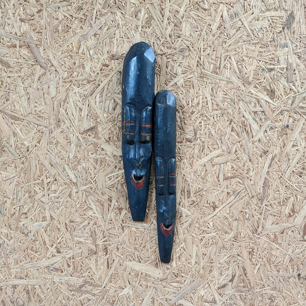 Navy Blue pair of Wooden mask