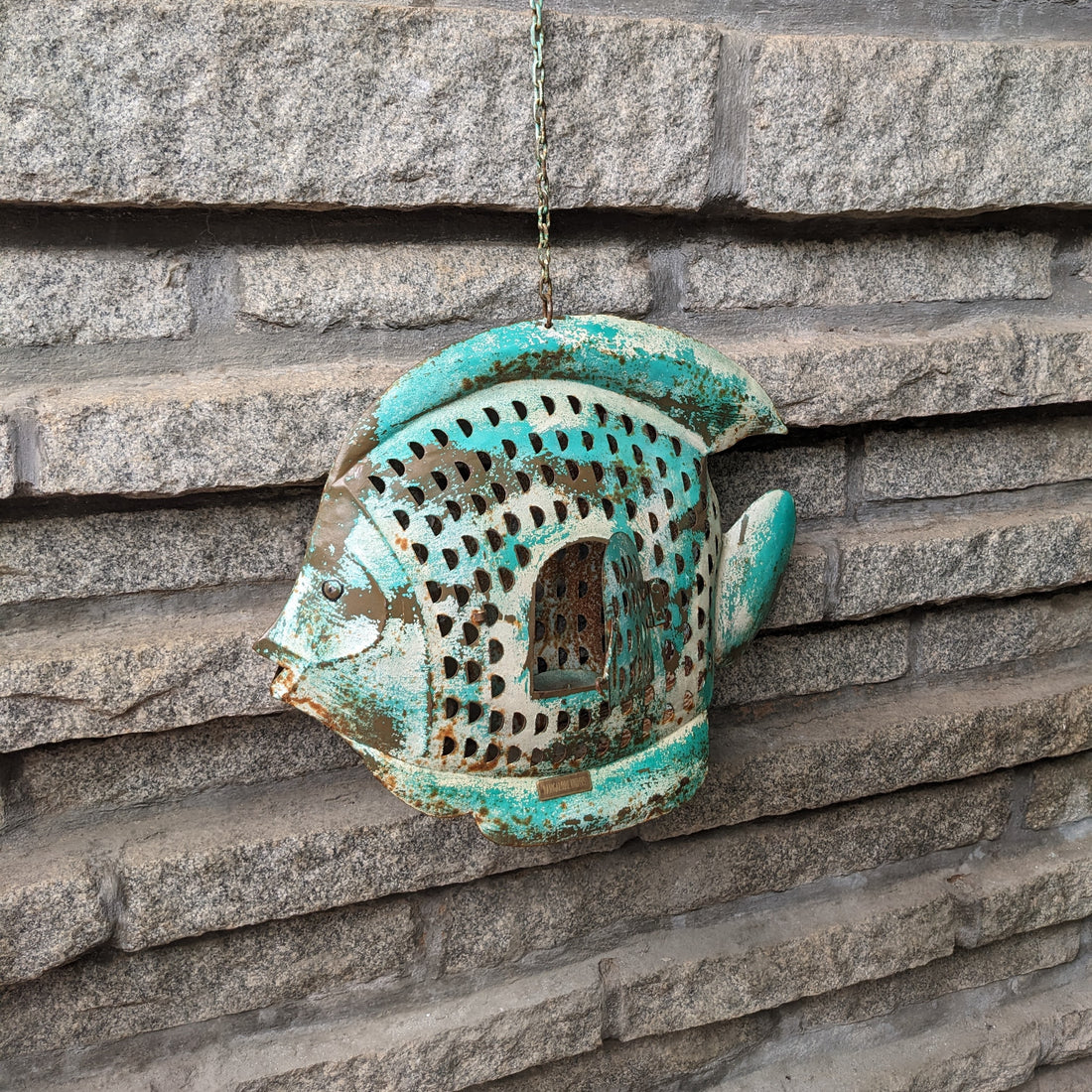Metal Fish Hanging Candle and Tea Light Holder
