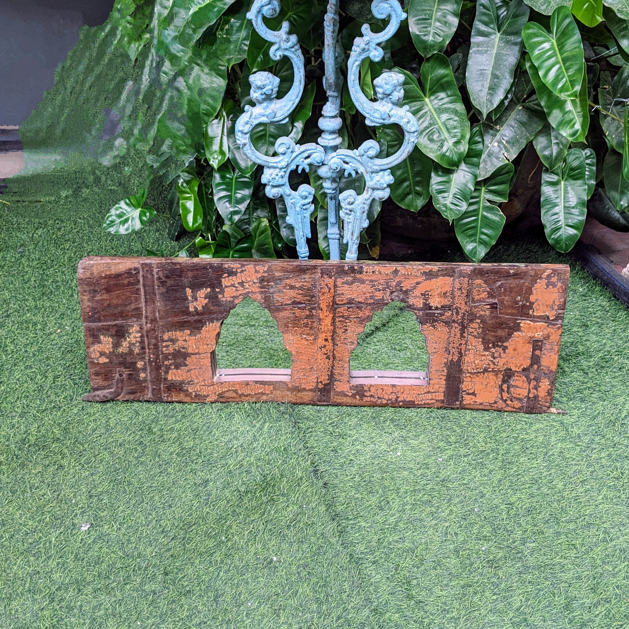 Distressed Brick Brown shutter with two Jharokha Mirror