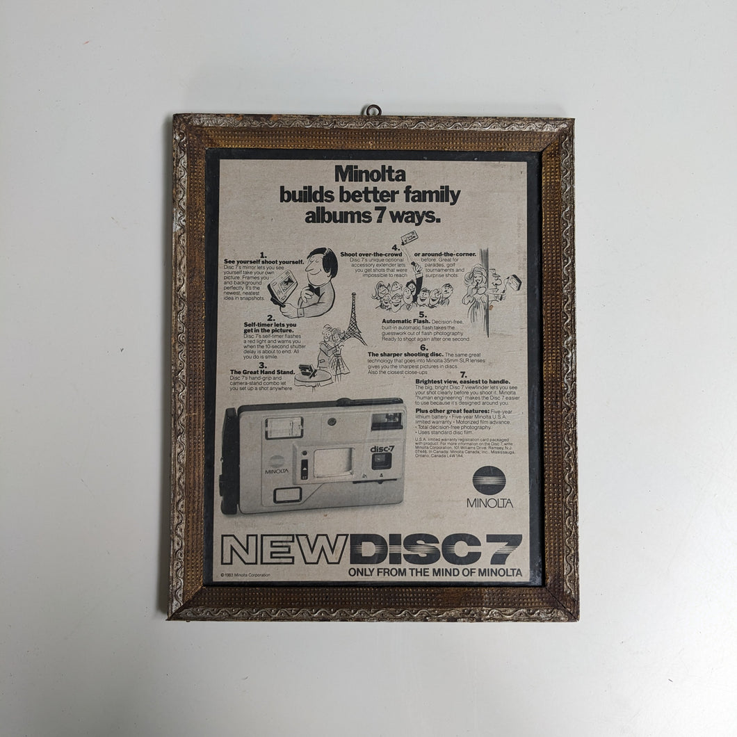 Vintage Paper Print Ad Frame -Minolta