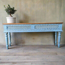 Load image into Gallery viewer, Turquoise Blue Console Table
