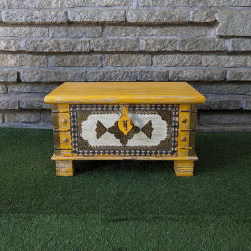 Yellow Trunk with brass details