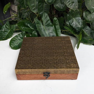 Wooden Box with Brass emboss