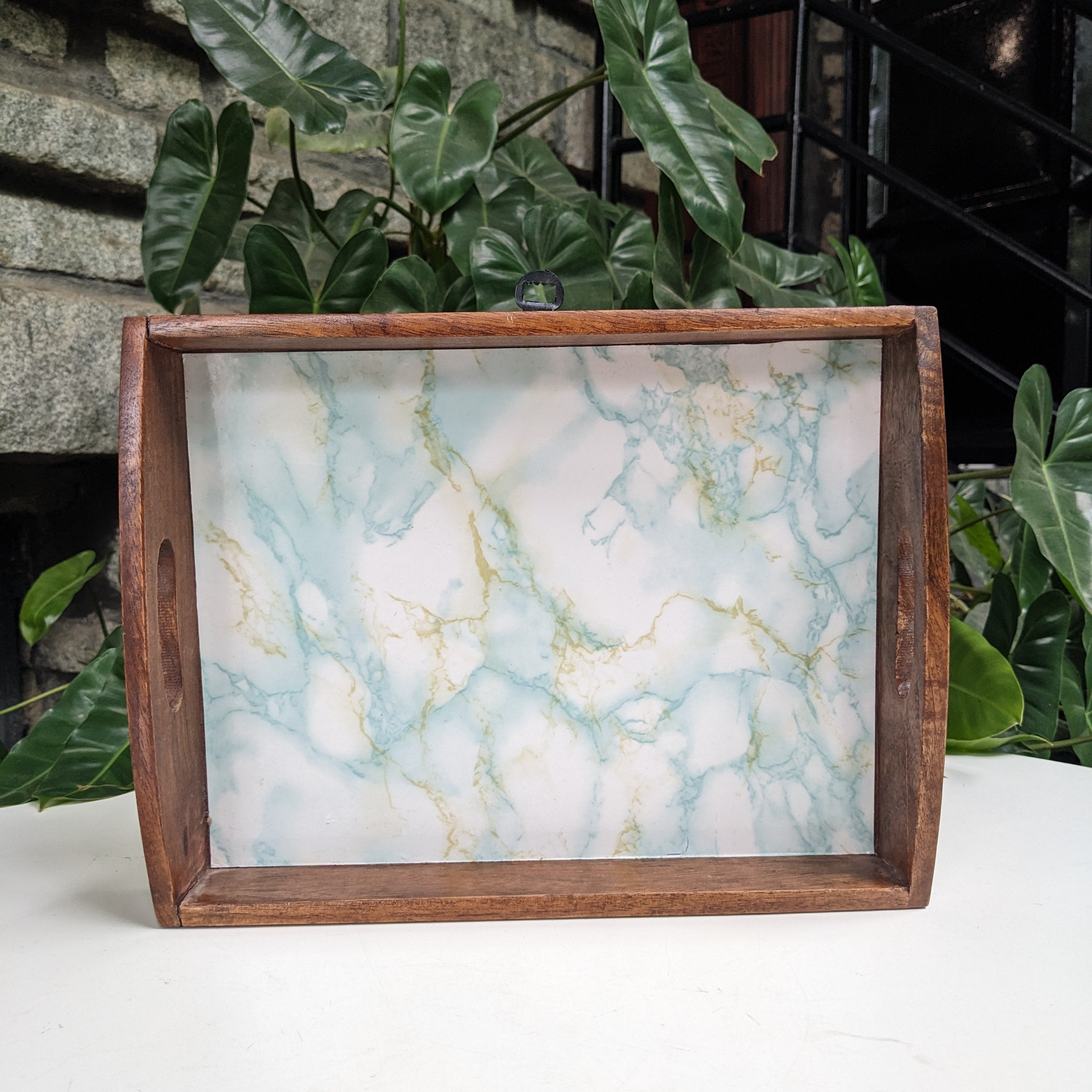 Wooden Tray with wall mount hook