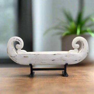 Pre Order Distressed White Wooden Boat (small)