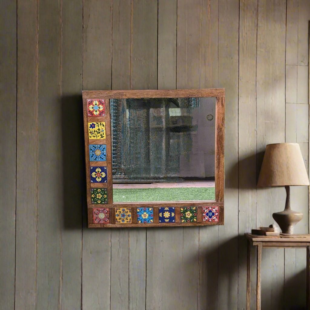 Tile frame with mirror