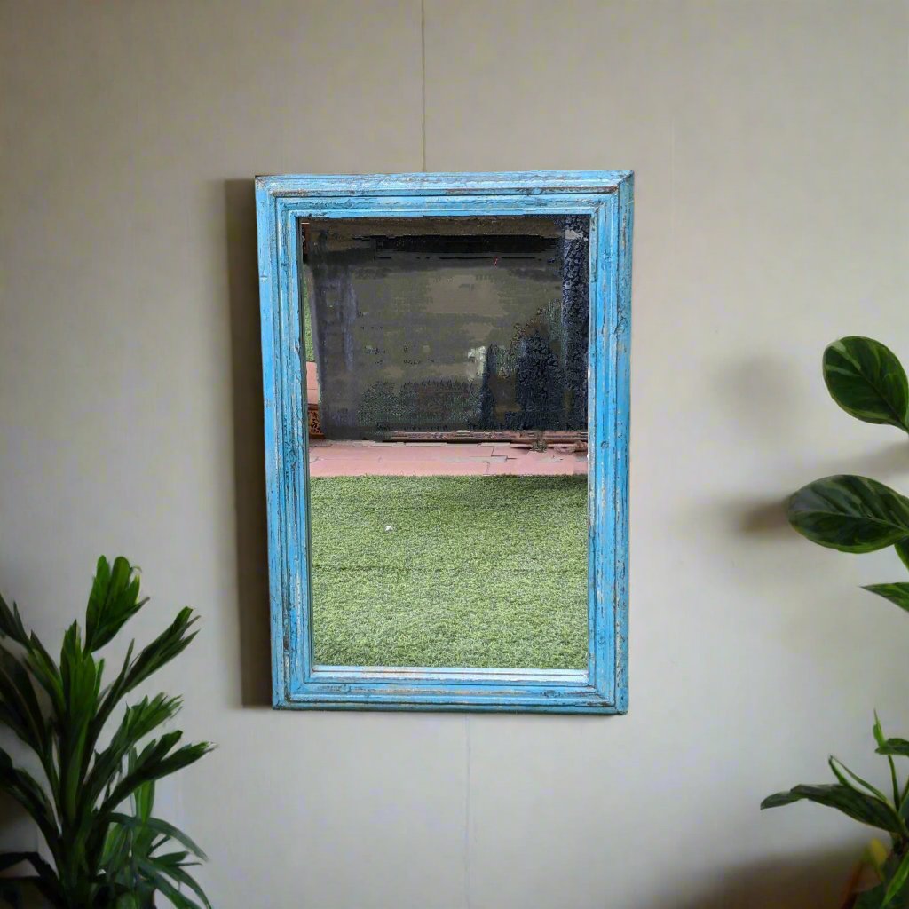 Blue Wooden Frame with mirror