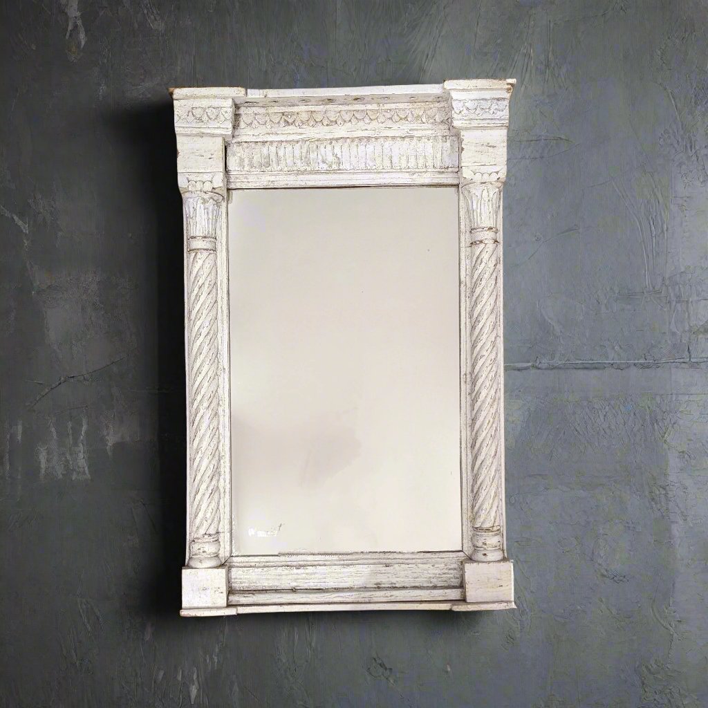 Carved Wooden Frame in White with mirror