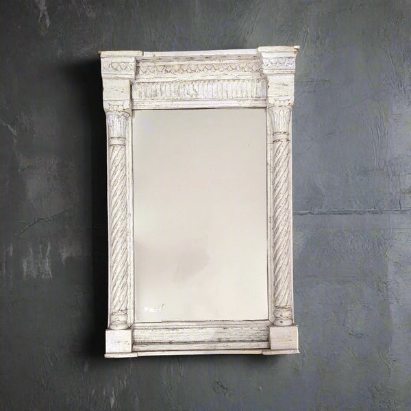 Carved Wooden Frame in White with mirror