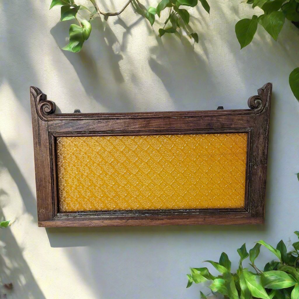 Teak Frame with Amber Glass