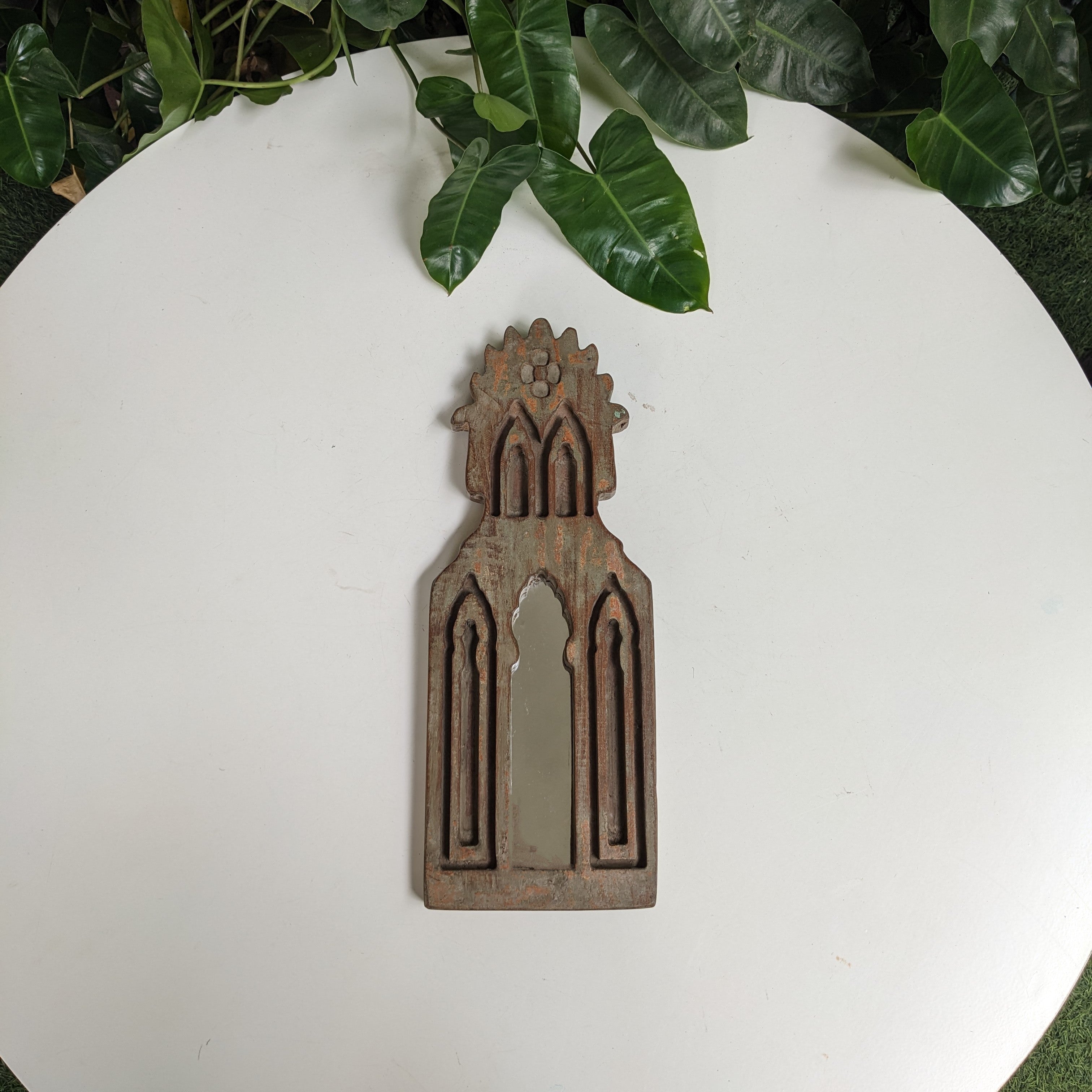 Military Green-Brown Jharokha Mirror