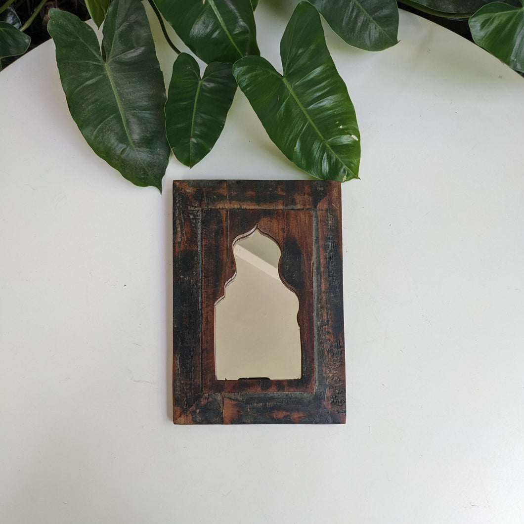 Small Jharokha Mirror in Dark Brown