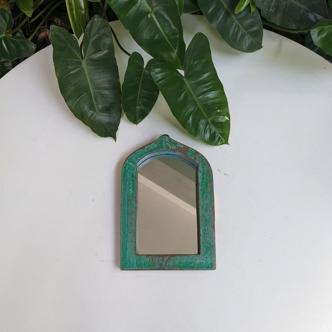 Small Jharokha Mirror in Leaf Green