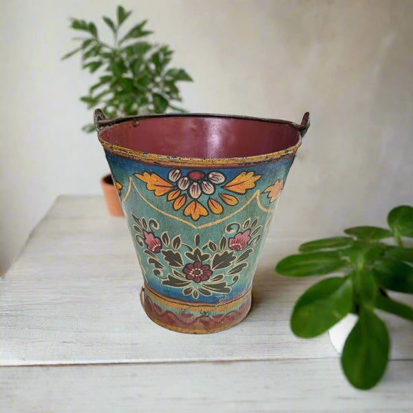 Hand-painted Metal Bucket