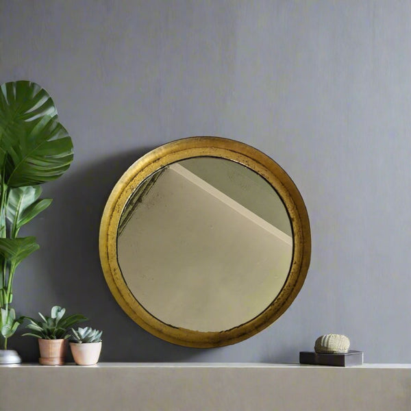 Round Mirror with Black Metal Frame (small)